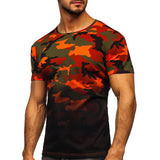 Men's Camouflage Round Neck Short Sleeve T-Shirt 21832744YM