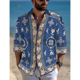 Men's Creative Printed Long Sleeve Shirt 55336188YM