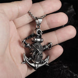 Men's Vintage Pirate Skull Necklace 23014299YM