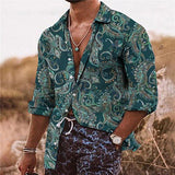 Men's Bohemian Print Long Sleeve Shirt 19807782YM