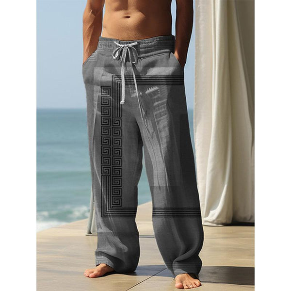 Men's Casual Simple Printed Trousers 44493734YM