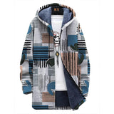 Men's Printed Hooded Fleece Jacket 24368468YM