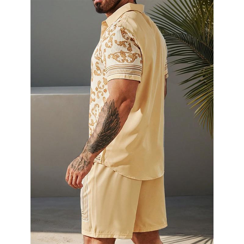 Men's Hawaiian Print Shirt Resort Set 33965350YM