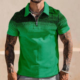 Men's Printed Lapel Short Sleeve Polo Shirt 79008118YM