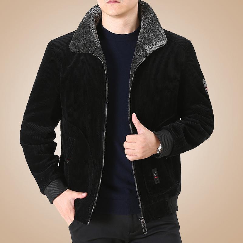 Men's Corduroy Plus Fleece Jacket 92704409YM