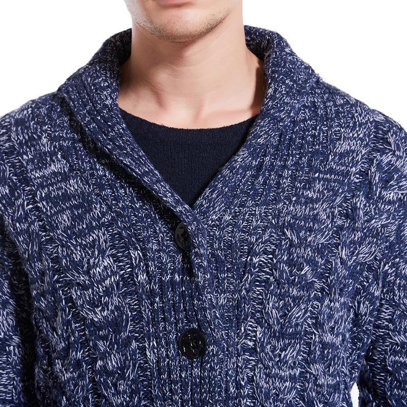 Men's Twist Lapel Knit Sweater 70954614YM