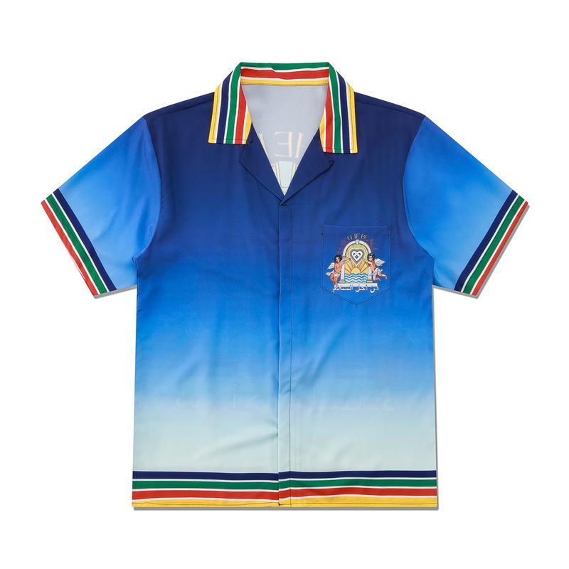 Men's 2 Pice Retro Printed Hawaii Short Sleeve Shirt and Shorts Sets 70024441YY