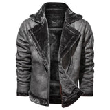 Men's Sherpa Leather Fleece Jacket 76526738YM