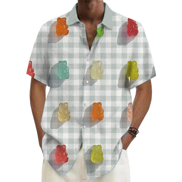 Men's Gummy Bear Printed Short-Sleeved Shirt 00587081YY