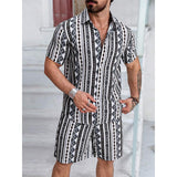 Men's Hawaiian Print Shirt Resort Set 55586934YM