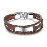 Stylish Braided Leather Bracelet 97940525YM