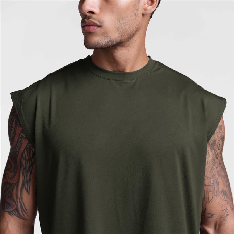 Men's Quick-drying Round Neck Casual Sports Sleeveless T-shirt 59019314L