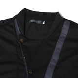 Men's Diagonal Button Patch Long Sleeve T-Shirt 01151232YM