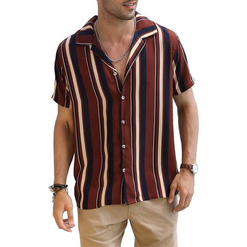 Men's Short Sleeve Striped Shirt 83803506YM