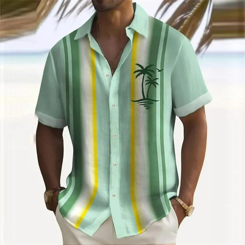 Men's Palm Printed Hawaii Short Sleeve Shirt 61297702YY