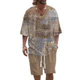 Men's Art Casual Printed Short Sleeve Suit 05730539YY