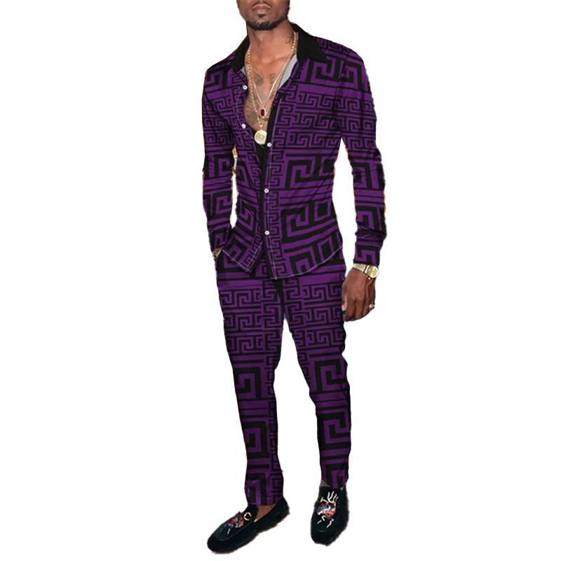 Men's Retro Print Suit 58029513YM