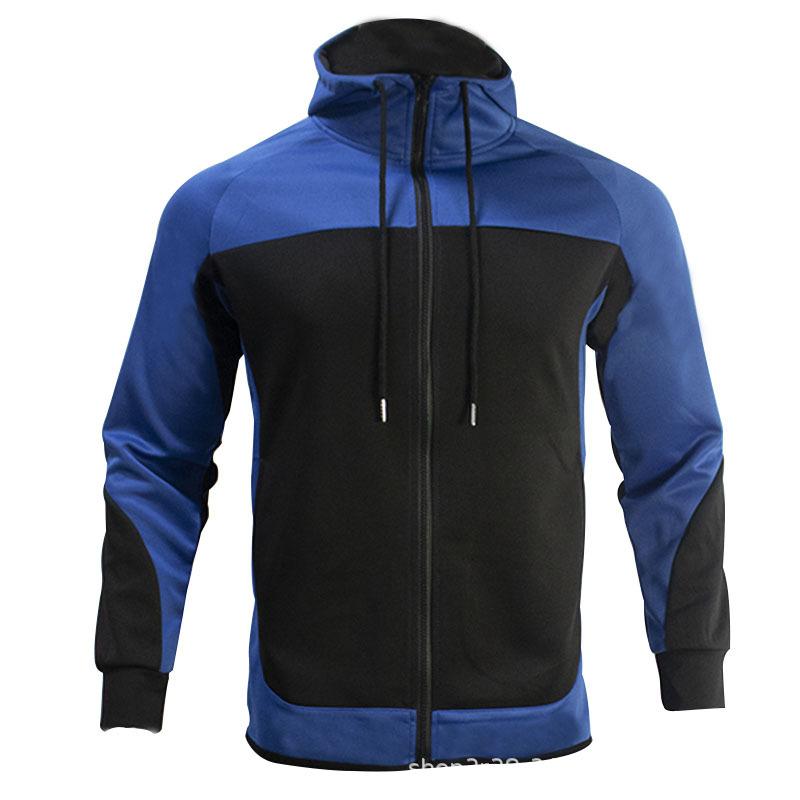 Men's Contrasting Color Hoodie Two-piece Casual Sportswear Set 15432228L