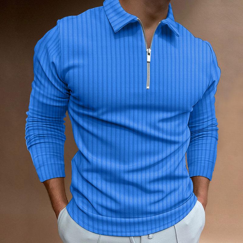 Men's Long Sleeve Striped Polo Shirt 29606050L