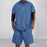 Men's Casual Solid Color T-Shirt Set 89887622YY