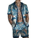 Men's Short Sleeve Shirt Beach Suit 46282343YM