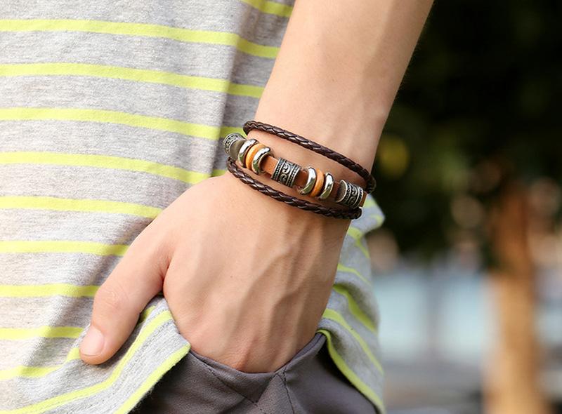 Men's Multi-layered Leather Bracelet 5399221YM