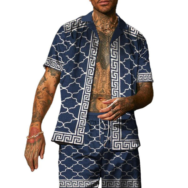 Men's Old-Money Hawaiian Short Sleeve Shirt Set 93274013YY