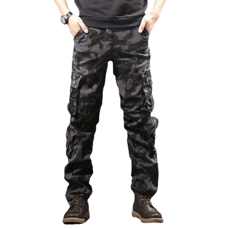 Men's Outdoor Multi-bag Overalls Wear-resistant Cotton Casual Work Pants 30899677L