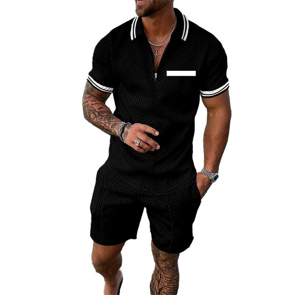 Men's Printed Short Sleeve POLO Suit 28922551YM