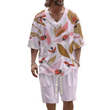 MEN'S ART CASUAL PRINTED SHORT SLEEVE SUIT 64947189YM