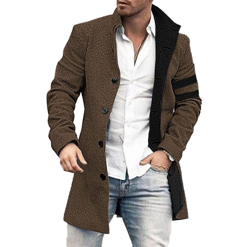 Men's Woolen Casual Mid-length Coat 63507237YM