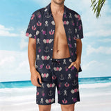 Men's Hawaii Printed Short Sleeve Shirt Shorts Sets 65215151YY