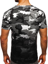 Men's Camouflage Round Neck Short Sleeve T-Shirt 21832744YM