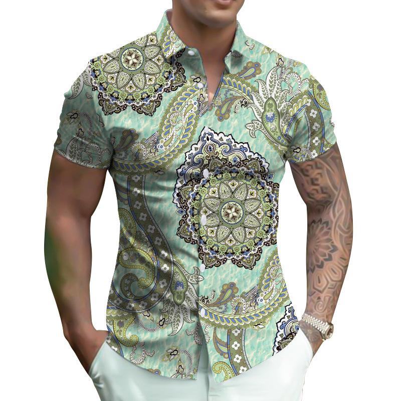 Men's Vintage Short Sleeve Shirt 88622074YM – Menalvin
