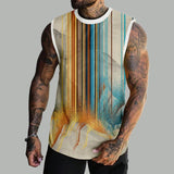 MEN'S BASIC PRINTED ROUND NECK VEST 89691302YM