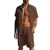 Men's Casual Waffle Shirt Holiday Outfit 68204993YM