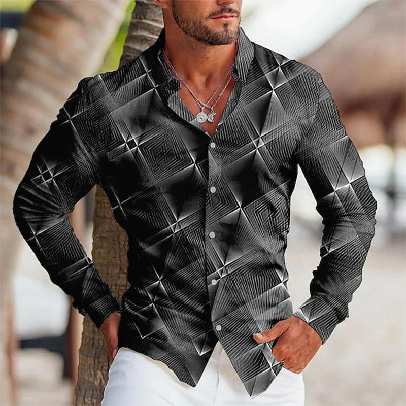 Men's Printed Long Sleeve Shirt 24170203YM