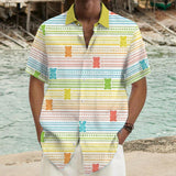 Men's Gummy Bear Printed Short-Sleeved Shirt 16771000YY