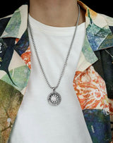 Men's Vintage Sun Stainless Steel Necklace 01031909YM