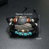 Multi-layered Beaded Leather Bracelet 28744706YM