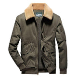 Men's Fur Collar Casual Plus Fleece Thick Coat 80396266YM