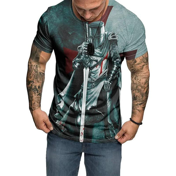 Men's Printed Casual Short-sleeved T-shirt 12666279YM