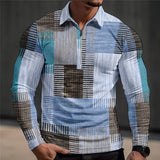 Men's Fashion Color Contrast Plaid Polo Shirt 05698509YY