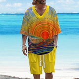 Men's Sunset Surfing Short Sleeve Suit 56635552YY