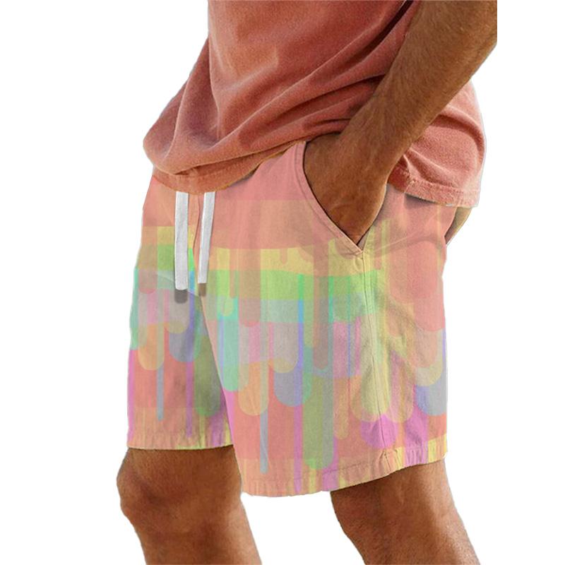 Men's Beach Print Breathable Shorts 56303727YM