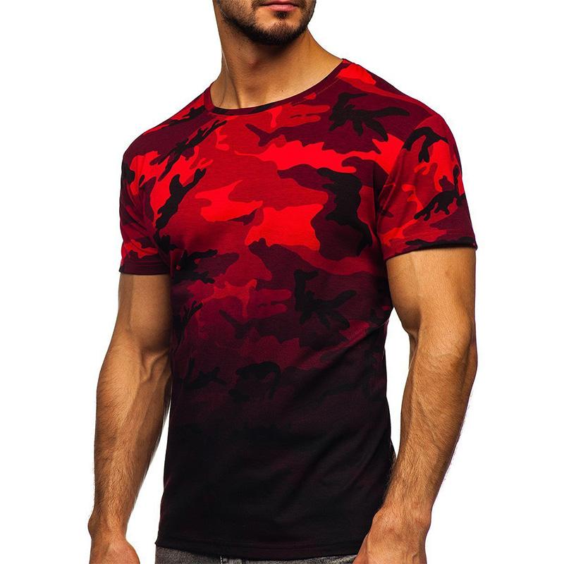 Men's Camouflage Round Neck Short Sleeve T-Shirt 21832744YM