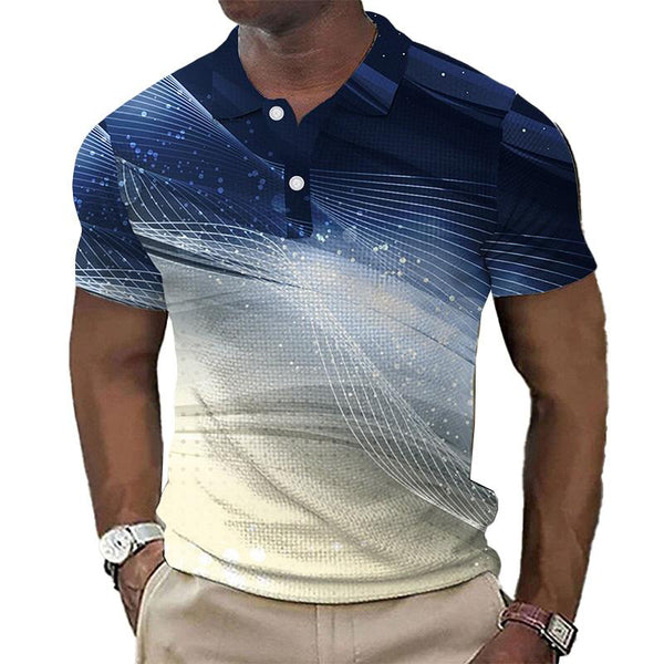Men's Summer Waffle Casual Short Sleeve POLO Shirt 57516558YM