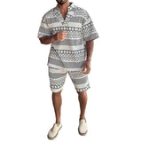 Men's Casual Shirt Shorts Suit 08315269YM