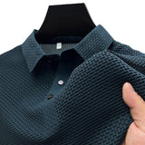 Summer High-end Mesh Ice Silk Short-sleeved Paul Slippery Polo Shirt 30760024L