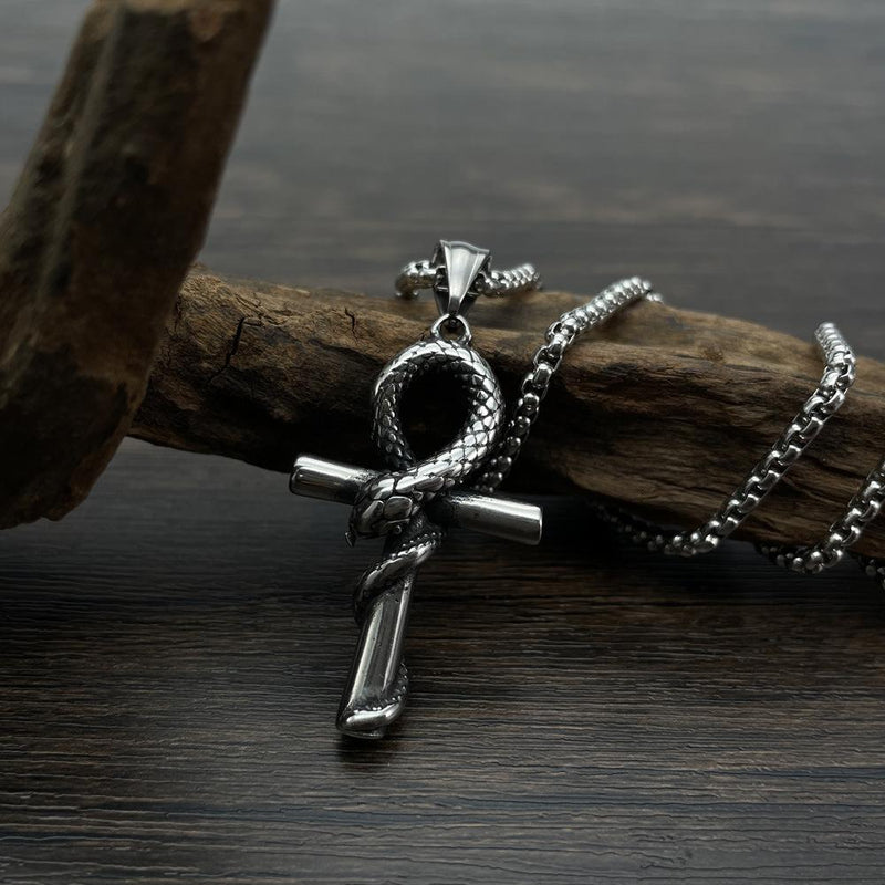 Fashionable Mamba Snake Cross Necklace 05901840YM